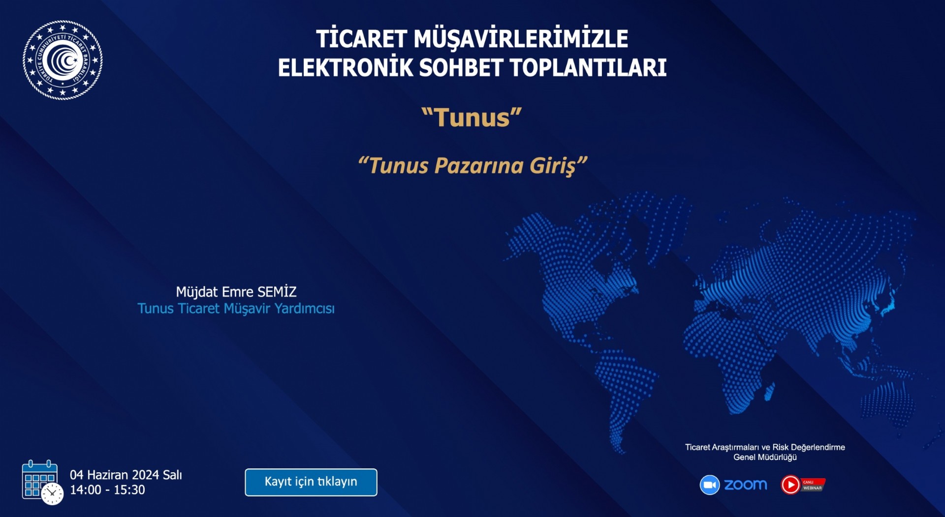 Ticaret Müşavirlerimizle Elektronik Sohbetler Kaplamında Düzenlenen “Tunus Pazarına Giriş” Toplantısı Online Olarak Gerçekleşti
