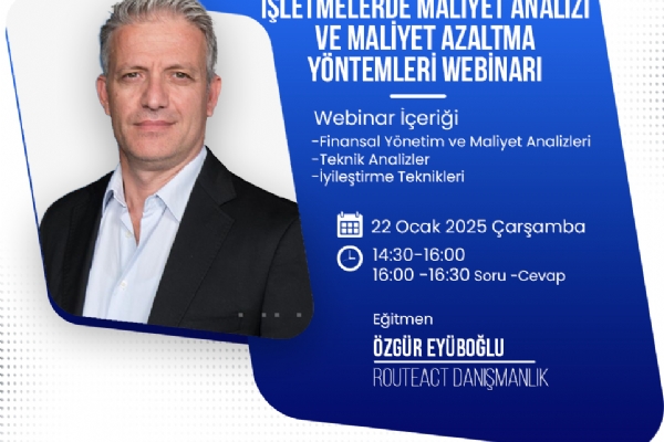 letmelerde Maliyet Analizi ve Maliyet Azaltma Yntemleri Webinar