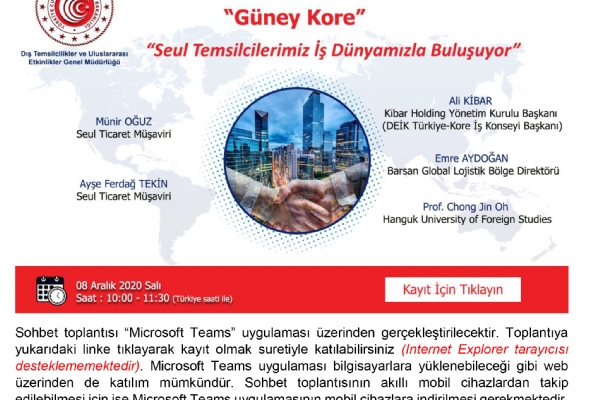Ticaret Mavirlerimizle Elektronik Sohbetler- Gney Kore Toplants Gerekleti
