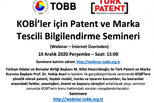 KOB´ler iin Patent ve Marka Tescili Bilgilendirme Semineri Gerekleti