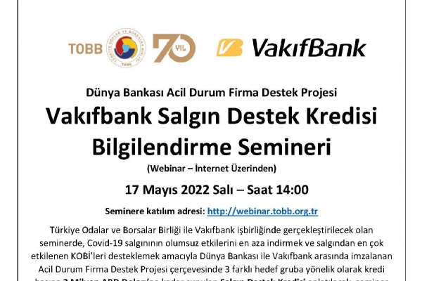 Vakfbank Salgn Destek Kredisi Bilgilendirme Semineri Gerekleti